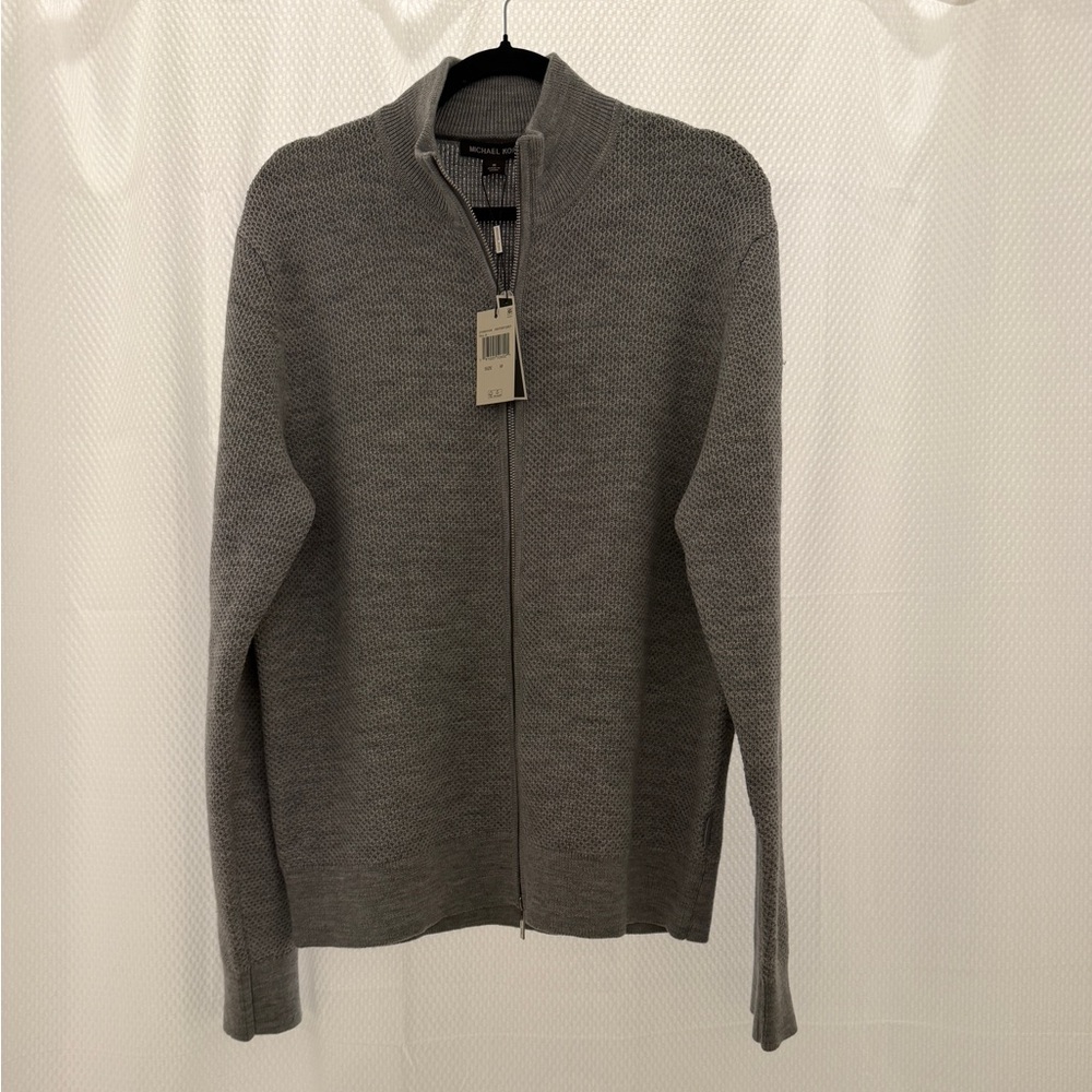 Michael Kors Men's Charcoal Zip-Up Sweater